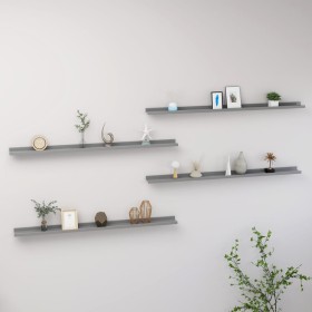 Estantes de pared 4 unidades gris 115x9x3 cm de vidaXL, Estantes y estanterías - Ref: Foro24-326678, Precio: 38,14 €, Descuen...