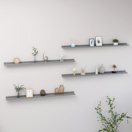 Wall shelves 4 units gray 115x9x3 cm by vidaXL, Shelves and shelves - Ref: Foro24-326678, Price: 38,14 €, Discount: %
