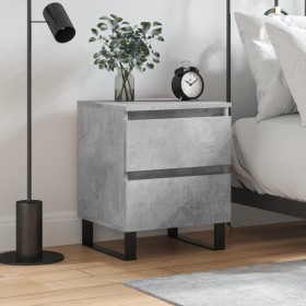 Mesita de noche madera de ingeniería gris hormigón 40x35x50 cm Mesita de noche madera de ingeniería gris hormigón 40x35x50 cm