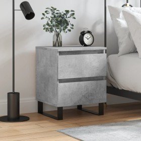 Mesita de noche madera de ingeniería gris hormigón 40x35x50 cm Mesita de noche madera de ingeniería gris hormigón 40x35x50 cm