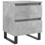 Mesita de noche madera de ingeniería gris hormigón 40x35x50 cm