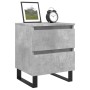 Mesita de noche madera de ingeniería gris hormigón 40x35x50 cm