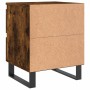 Mesita de noche madera de ingeniería roble ahumado 40x35x50 cm