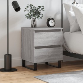 Mesita de noche madera de ingeniería gris Sonoma 40x35x50 cm Mesita de noche madera de ingeniería gris Sonoma 40x35x50 cm