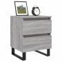 Mesita de noche madera de ingeniería gris Sonoma 40x35x50 cm