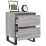 Mesita de noche madera de ingeniería gris Sonoma 40x35x50 cm