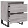Mesita de noche madera de ingeniería gris Sonoma 40x35x50 cm