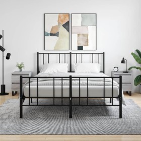 Mesita de noche 2 uds madera ingeniería gris Sonoma 40x35x50 cm Mesita de noche 2 uds madera ingeniería gris Sonoma 40x35x50 cm