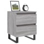 Mesita de noche 2 uds madera ingeniería gris Sonoma 40x35x50 cm