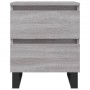 Mesita de noche 2 uds madera ingeniería gris Sonoma 40x35x50 cm