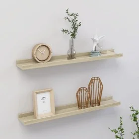 Wall shelves 2 units Sonoma oak 60x9x3 cm by vidaXL, Shelves and shelves - Ref: Foro24-326680, Price: 22,68 €, Discount: %