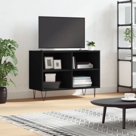 Mueble de TV madera de ingeniería negro 69,5x30x50 cm Mueble de TV madera de ingeniería negro 69,5x30x50 cm