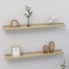 Wall shelves 2 units Sonoma oak 80x9x3 cm by vidaXL, Shelves and shelves - Ref: Foro24-326681, Price: 32,69 €, Discount: %