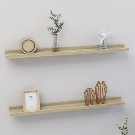 Wall shelves 2 units Sonoma oak 80x9x3 cm by vidaXL, Shelves and shelves - Ref: Foro24-326681, Price: 33,55 €, Discount: %