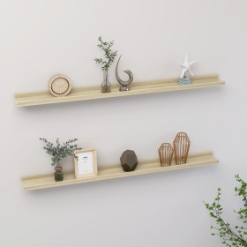 Estantes de pared 2 unidades roble Sonoma 100x9x3 cm de vidaXL, Estantes y estanterías - Ref: Foro24-326682, Precio: 30,43 €,...
