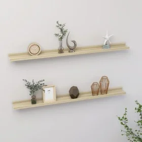 Wall shelves 2 units Sonoma oak 100x9x3 cm by vidaXL, Shelves and shelves - Ref: Foro24-326682, Price: 29,83 €, Discount: %