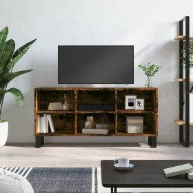 Mueble de TV madera de ingeniería roble ahumado 103,5x30x50 cm