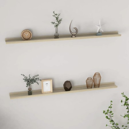 Estantes de pared 2 unidades roble Sonoma 115x9x3 cm de vidaXL, Estantes y estanterías - Ref: Foro24-326683, Precio: 33,89 €,...