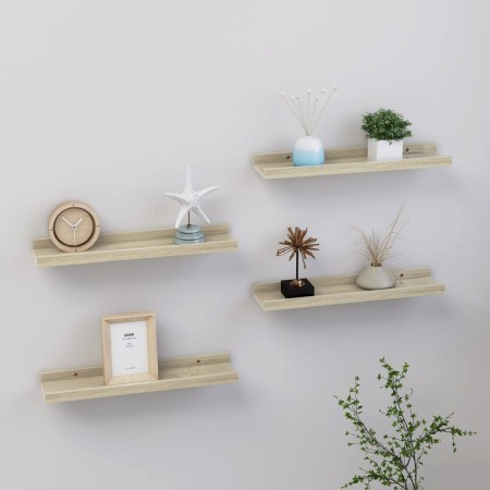 Wall shelves 4 units Sonoma oak 40x9x3 cm by vidaXL, Shelves and shelves - Ref: Foro24-326684, Price: 25,03 €, Discount: %