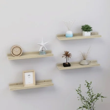 Wall shelves 4 units Sonoma oak 40x9x3 cm by vidaXL, Shelves and shelves - Ref: Foro24-326684, Price: 24,61 €, Discount: %