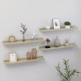 Wall shelves 4 units Sonoma oak 60x9x3 cm by vidaXL, Shelves and shelves - Ref: Foro24-326685, Price: 35,56 €, Discount: %