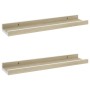 Wall shelves 2 units white and Sonoma oak 40x9x3 cm by vidaXL, Shelves and shelves - Ref: Foro24-326689, Price: 18,37 €, Disc...