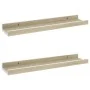 Wall shelves 2 units white and Sonoma oak 40x9x3 cm by vidaXL, Shelves and shelves - Ref: Foro24-326689, Price: 17,98 €, Disc...