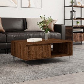 Mesa de centro madera de ingeniería roble marrón 90x60x35 cm en Mesas de centro | Comprar online en Foro24