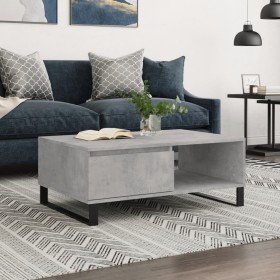 Mesa de centro madera de ingeniería gris hormigón 90x60x35 cm Mesa de centro madera de ingeniería gris hormigón 90x60x35 cm