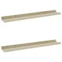 Wall shelves 2 units white and Sonoma oak 60x9x3 cm by vidaXL, Shelves and shelves - Ref: Foro24-326690, Price: 18,76 €, Disc...
