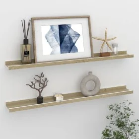 Wall shelves 2 units white and Sonoma oak 80x9x3 cm by vidaXL, Shelves and shelves - Ref: Foro24-326691, Price: 26,27 €, Disc...