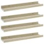 Wall shelves 4 units white and Sonoma oak 40x9x3 cm by vidaXL, Shelves and shelves - Ref: Foro24-326694, Price: 25,66 €, Disc...