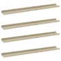 Estantes de pared 4 unidades blanco y roble Sonoma 80x9x3 cm de vidaXL, Estantes y estanterías - Ref: Foro24-326696, Precio: ...