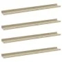Wall shelves 4 units white and Sonoma oak 80x9x3 cm by vidaXL, Shelves and shelves - Ref: Foro24-326696, Price: 38,07 €, Disc...