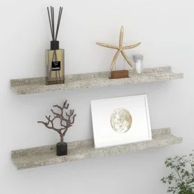 Wall shelves 2 units concrete gray 60x9x3 cm by vidaXL, Shelves and shelves - Ref: Foro24-326700, Price: 23,15 €, Discount: %