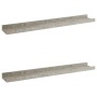Estantes de pared 2 unidades gris hormigón 60x9x3 cm de vidaXL, Estantes y estanterías - Ref: Foro24-326700, Precio: 23,66 €