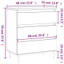Aparador de madera contrachapada roble Sonoma 60x35x70 cm