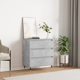 Aparador de madera contrachapada gris hormigón 60x35x70 cm Aparador de madera contrachapada gris hormigón 60x35x70 cm