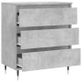Aparador de madera contrachapada gris hormigón 60x35x70 cm