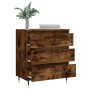 Aparador madera contrachapada color roble ahumado 60x35x70 cm