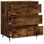 Aparador madera contrachapada color roble ahumado 60x35x70 cm