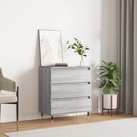Aparador de madera contrachapada gris Sonoma 60x35x70 cm