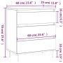 Aparador de madera contrachapada gris Sonoma 60x35x70 cm
