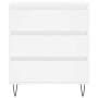 Aparador de madera contrachapada blanco 60x35x70 cm