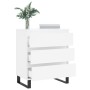 Aparador de madera contrachapada blanco 60x35x70 cm