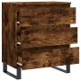 Aparador madera contrachapada color roble ahumado 60x35x70 cm