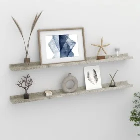 Wall shelves 2 units concrete gray 100x9x3 cm by vidaXL, Shelves and shelves - Ref: Foro24-326702, Price: 29,22 €, Discount: %