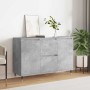 Aparador de madera de ingeniería gris hormigón 101,5x35x70 cm
