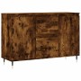 Aparador de madera de ingeniería roble ahumado 101,5x35x70 cm