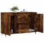 Aparador de madera de ingeniería roble ahumado 101,5x35x70 cm